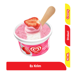 Wall's Populaire Es Krim Stroberi Vanila 90 ml