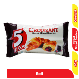 5Days Roti Croissant Isi Selai Mixed Berries 60 g