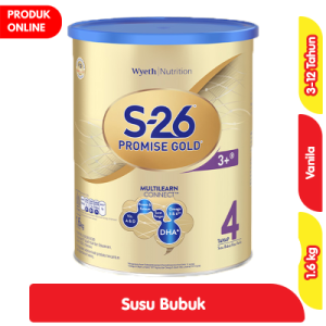 S-26 Promise Gold Tahap 4 Susu Pertumbuhan Anak 3-12 Tahun Vanila 1.6 kg