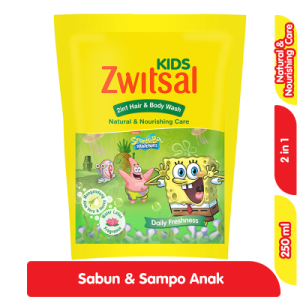 Zwitsal Kids Sabun Mandi & Sampo Anak Natural Nourishing Care Refill 250 ml