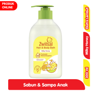 Zwitsal Sabun Mandi & Sampo Bayi Milky Honey Pump 300 ml