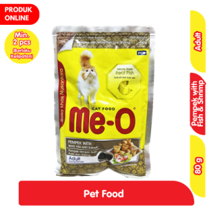 Me-O Adult Makanan Kucing Basah Rasa Pempek Ikan & Udang 80 g