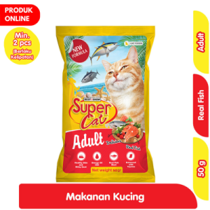 Supercat Fiesta Makanan Kucing Kering Adult Rasa Ikan 50 g