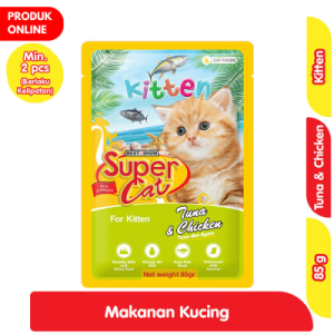 Supercat Makanan Kucing Basah Kitten Tuna & Ayam Pouch 85 g