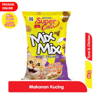 Supercat Mix Mix Snack Makanan Kucing Kering Original Chicken & Tuna 60 g