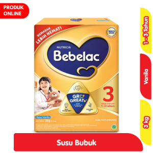 Bebelac 3 GroGreat+ Susu Bubuk Pertumbuhan Anak Vanila 3 kg