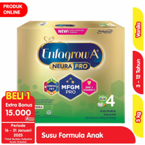 Enfagrow A+ Neurapro 4 Susu Bubuk Pertumbuhan Anak 3-12 Tahun Vanila 3 kg