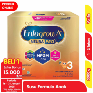 Enfagrow A+ 3 Susu Bubuk Pertumbuhan Anak 1-3 Tahun Vanila 3 kg